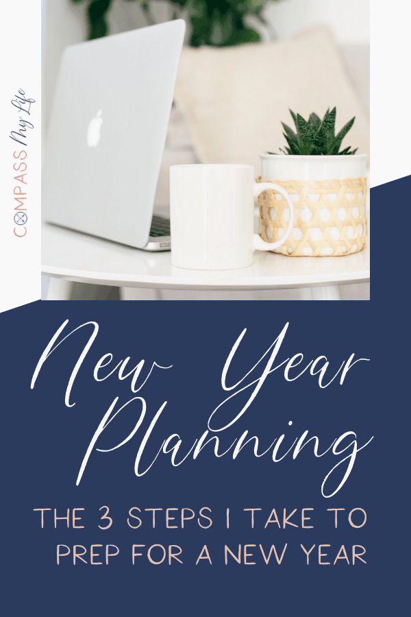 Tired of feeling disappointed at the end of each year about how much you've accomplished compared to what you wanted to do? That used to be me... Now I use these 3 New Year Planning steps to ensure I show up as my best self all year long. If you're ready to plan your new year and set some goals, click through to read more! #compassmylife #newyear #newyearresolutions #goalsetting